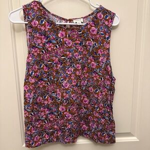 J. Crew Multicolor Floral Tank Top